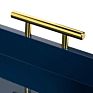 Hexagon Decorative Tray with Polished Metal Handles