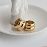 High End 18K Plain Gold Simple Double-Layer Chunky Statement Rings Stainless Steel Simple Gold Plated Jewelry