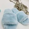High Hope Grey Women's Cross Band Furry Slippers House Shoes Indoor Comfortable Rabbit Faux Fur Slipper