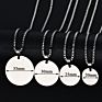 High Polished Disc round 18K Gold Engraved Stainless Steel Metal Blank Pendant Coin Necklace