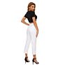 High Waist Fancy Relaxed Straight Leg Women Jeans Casual Stretch Lady White Jeans Denim Long Pants