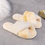 Home Slippers Shoes Ladies Cross Soft Plush Furry Female Open Toe Slides Women Warm Faux Fur Slippers