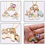 In Stock Children Jewelry Rainbow Design Kids Gift Alloy Pendant Girls Chain Necklace