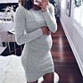 In Stock Items Solid round Neck Long Sleeve Pregnant Women Maternity Dress
