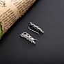 925 Sterling Silver Feather Leaf Ear Cuff Crystal Diamond Earrings