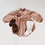 Infant Wear Lace Playsuit Baby Girls Linen Ruffle Romper Long Sleeve for Autumn