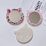 Ins Marble Pattern Animal Cat Mirror Acetate Cat Mirror Cute Portable Makeup Cosmetic Mirror