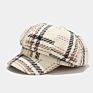 Ins Retro Classic Female Gatsby Flat Hats Autumn Plaid Newsboy Ivy Cap for Women