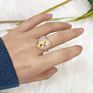 Ins Rings Women Special Design 3D Resin Ring Dry Flower Transparent Resin Ring Set for Women Girls