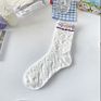Irregular Quick Dry Women Crew Socks Breathable Crew Socks Girl Flower Socks