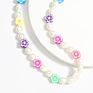 Irregular White Freshwater Pearl Seed Beads Collar Statement Plant Aesthetic Accessories Multicolor Flowers Necklace