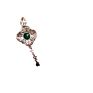 Jade 925 Silver Inlaid Green Chalcedony Egg-Shaped Pendant Emerald Green Agate Pendant Female Jade Pendant