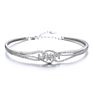 Jewelry Heart Design 925 Silver Ajustable Bangle Bracelet Women