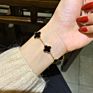 Jewelry Luxury Gift Stainless Steel 18K Gold Women Lucky Flower Bracelet