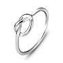 Jewelry S925 Sterling Silver Ring Love Knot Promiss Friendship High Polish Comfort Fit Band Ring Size for Women