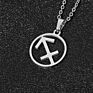 Jewelry Silver Plating Hollow round 12 Zodiac Sign Pendant Necklaces Stainless Steel Horoscope Choker Necklace for Women