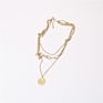 Joolim Coin Multi Layered Necklace Stainless Steel Statement Necklace Jewelry