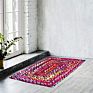 Jute Cotton Area Rug- 2X3 Feet Oval Hand Woven Multicolor Recycled Cotton Reversible Braided Rag Rug