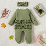 K1119387 Baby Clothing Footed Rompers Pajamas Cute Solid Color Long Sleeve Button down Kid Newborn Girl Boy Jumpsuits