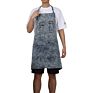 Kefei Print Cotton Denim Apron with Logo Black