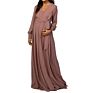 Khaki Wrap Dress Pregnant Breastfeeding Clothes Dress Pregnancy Dress