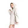 Kids Design Animal Rabbit Oversized Grey Sherpa Sweatshirt Wearable Hooded Blankets Hoodie Blanket
