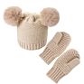 Kids Hats and Mittens Set Unisex Baby Beanie Hats Gloves Set Knit Soft Beanie and Mittens