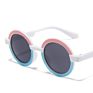 Kids Two Tone Color Frame Cute Uv400 Lenses Children round Glasses