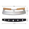 Kingforce Kitchen Mezzaluna Cover Blade Mezzaluna Chopper Knife Pizza Cutter Slicer Knife with Double Wooden Handle