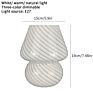 Korea Ins Style Striped Mushroom Table Lamp 7.48 Inches Murano Style Striped Glass Lamp Study Bedside Living Room Bedroom Decor