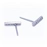 Korean Ladies Jewelry Simple 925 Sterling Silver Tiny Zirconia Statement Bar Stud Earrings for Women Men