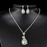 Korean Set Jewelry 925 Diamond-Studded All-Match Alloy Claw Chain Necklace Earrings Pearl Necklace Two-Piece Set