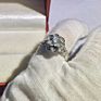 Kyra0684 Cz Ring 2 Color Flower Shape Shine 3A Zircon Rings for Women