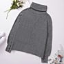 Ladies Autumn Turtleneck Solid Color Warm Loose Knitted Pullover Women's Sweaters