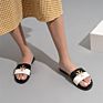 Ladies Slippers Flat Heel Set Foot Casual Sandals Metal Flat Slippers Women