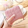 Ladies Solid Folding Zip Plaid Coin Purse Clutch Small Plain Pu Leather Card Holder Wallet Leather