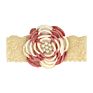 Large Flower Khaki Lace Baby Headband Pearl Soft Color Matching Elastic Hair Bands Newborn Girls Pearl Hair Accessories