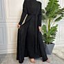 Latest Design Knitted Slim Fitting Long Coat for Women Muslim Open Abaya Islamic Clothing 6 Colors Fall Collection