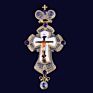 Latest Greek Gold and Black Gun Plated Alloy Orthodox Russian Pectoral Cross with Jesus Icon Necklace