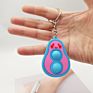 Latest Mini Popping It Keychain Fidget Avocado Keychain Double-Sided Bubble Smiley Avocado Bag Pendant Gift
