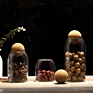 Lead-Free Glass Jar with round Cork Stopper Tea Sealed Jar Bar Counter Storage Flower Nectar Coffee Bean Display Bottle