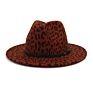 Leopard Jazz Wool Felt Fedora Hats Vintage Women Panama Hat