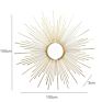 Light Luxury Iron Sun Mirror Wall Decoration in 100Cm Wall Hanging Piece Living Room Model