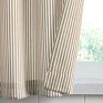 Linen Color Striped Design 3 Piece Tab Top Cotton Kitchen Curtains and Valances Set Ready Made