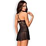 Lingerie Soft Sheer Mesh Babydoll Women Lace Nightdress and Thong Set