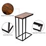 Living Room Metal Frame Mobile Coffee Snack Laptop Tabl Slide under Couch End Sofa Side Table with Rolling Casters