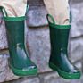 Long Green Gumboots Children's Waterproof Shoes Rubber Rain Boots for Kids