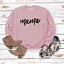 Mama Print Long Sleeve Hoodies Womens Sweatshirts and Hoodies Pullover Crop Top Hoodies