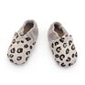Manufacture Baby Shoes Gray Leopard Genuine Leather Baby Soft Leather Shoes