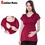 Maternity Clothing Nursing Top Breastfeeding T Shirt for Pregnant Women Casual Soft Stretch Fabric Design